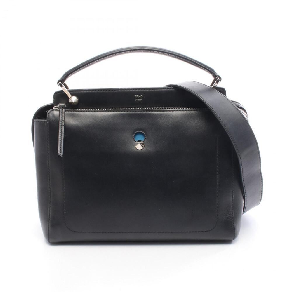 Fendi FENDI DOT COM handbag, leather, women's, black, 8BN293